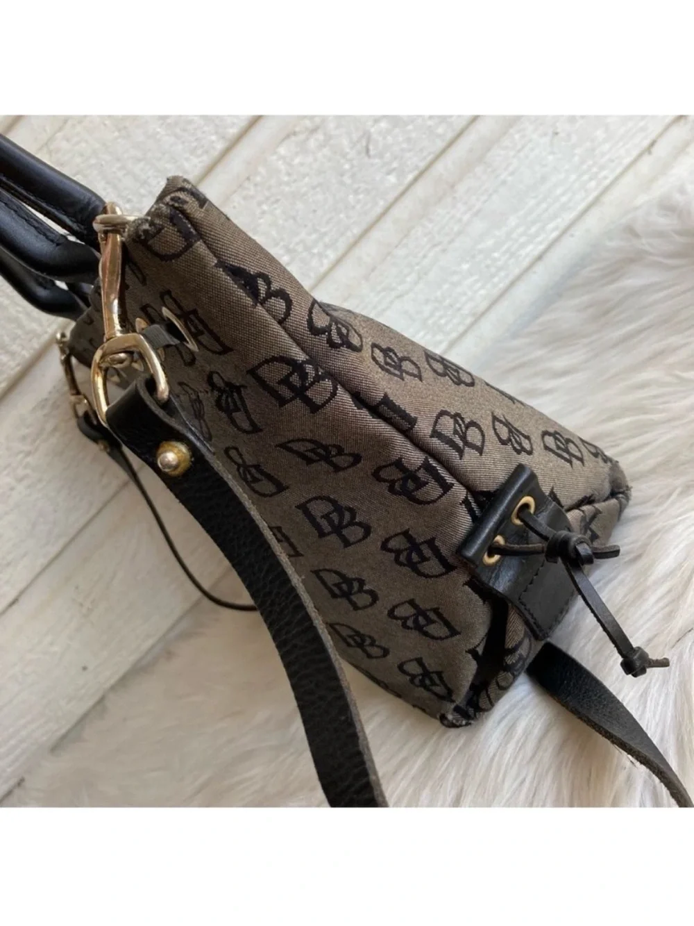 DOONEY & BOURKE Signature Y2K Monogram tote Satchel Black Grey